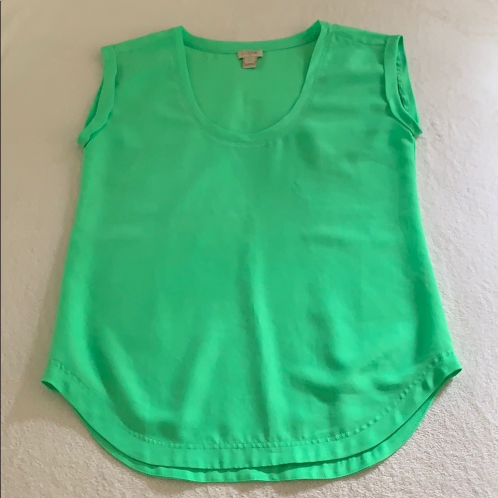 Neon green top by J.Crew